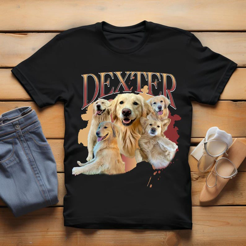 Personalised Bootleg t shirt, Personalised Dog T shirt, Viral 90s Style dog t shirt, Dog Collage t shirt, Dog Lovers tshirt