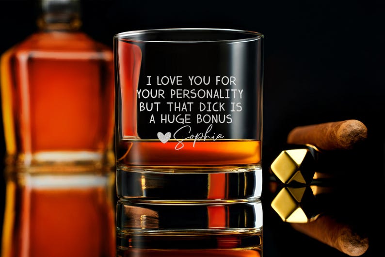 Engraved Custom Whiskey Rock Glass, Funny Gift For Husband, gift for boyfriend, Anniversary Gift, valentines gift for him, Gift Box