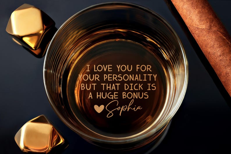 Engraved Custom Whiskey Rock Glass, Funny Gift For Husband, gift for boyfriend, Anniversary Gift, valentines gift for him, Gift Box