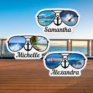 Personalized Sunglasses Cruise Door Magnet, Cruise Name Sunglasses, Alaska, Caribbean, Mediterranean, Cruise Magnets, Cruise Door Decoration