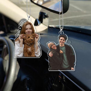 Personalized Photo Car Ornament, Custom Photo Dog and Dog Owners , Custom Name Dog Lovers Photo, Personalized Photos Car Hanging, Car Ornament