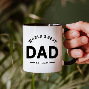 World s Best Dad Mug, Personalized Father's Day Gift, Custom Daddy Coffee Mug, Perfect Gift for Dad