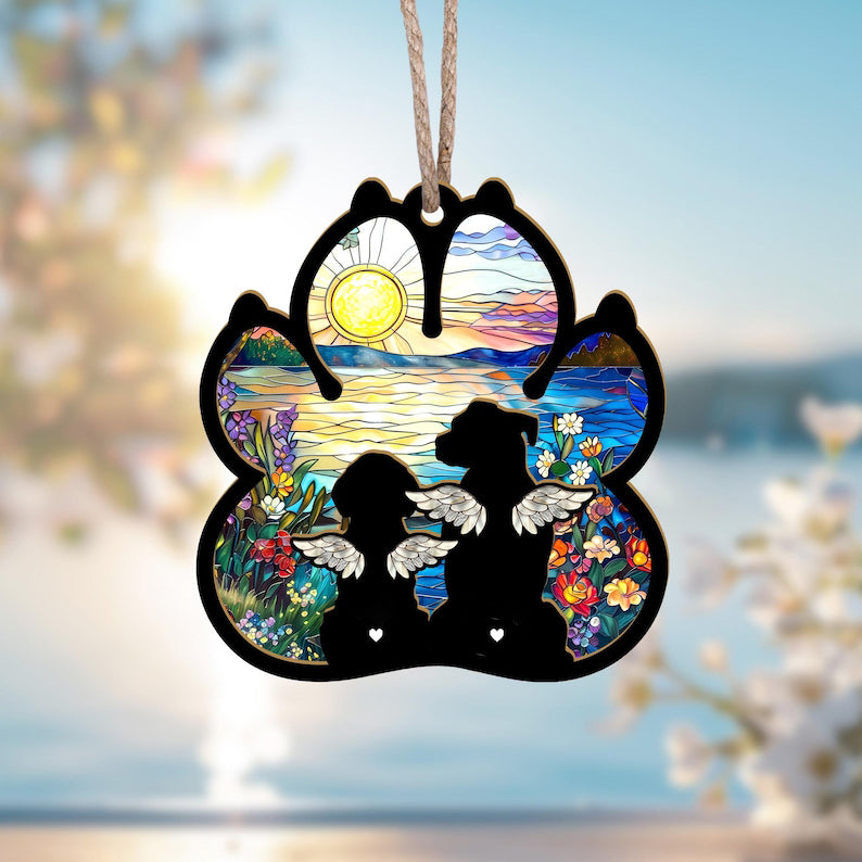 Personalized Dog Loss Sympathy Gift, Custom Dog Memorial Suncatcher, Pet Memorial Gift, Loss of Dog Gift, Dog Remembrance Gift