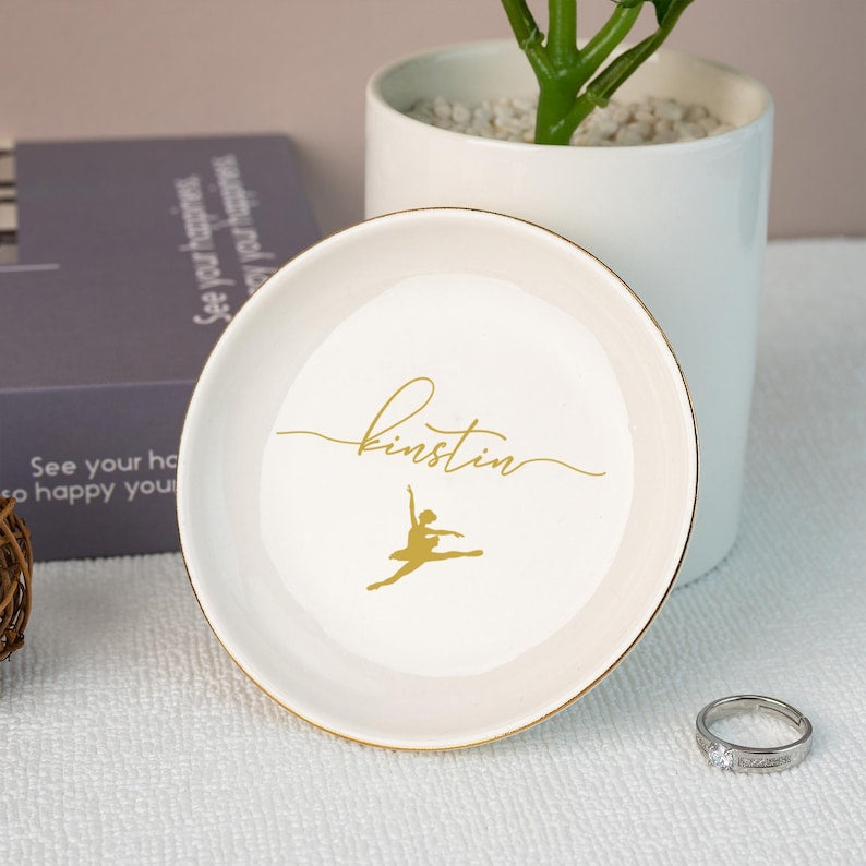 Dance Gifts Jewelry Dish,Ring Dish For Girl, Birthday Gift for her, Daughter Gifts, Senior Dance Team Gifts, Dance Sister Gifts Personalized