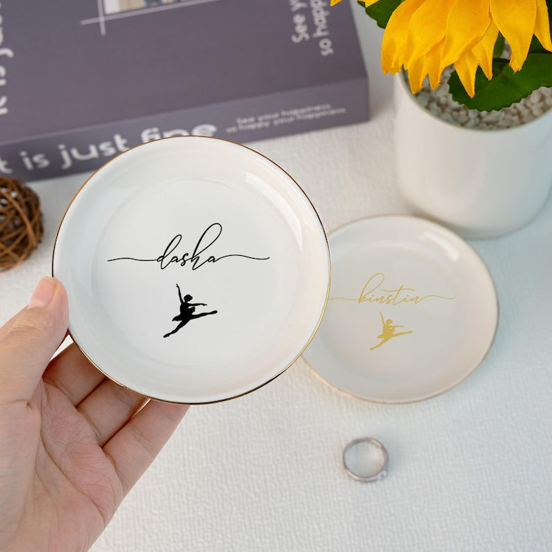 Dance Gifts Jewelry Dish,Ring Dish For Girl, Birthday Gift for her, Daughter Gifts, Senior Dance Team Gifts, Dance Sister Gifts Personalized