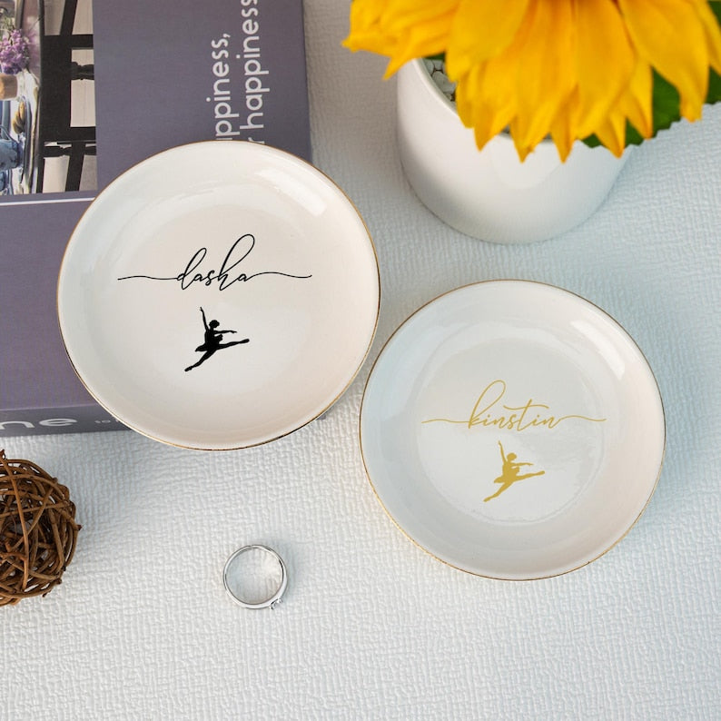 Dance Gifts Jewelry Dish,Ring Dish For Girl, Birthday Gift for her, Daughter Gifts, Senior Dance Team Gifts, Dance Sister Gifts Personalized