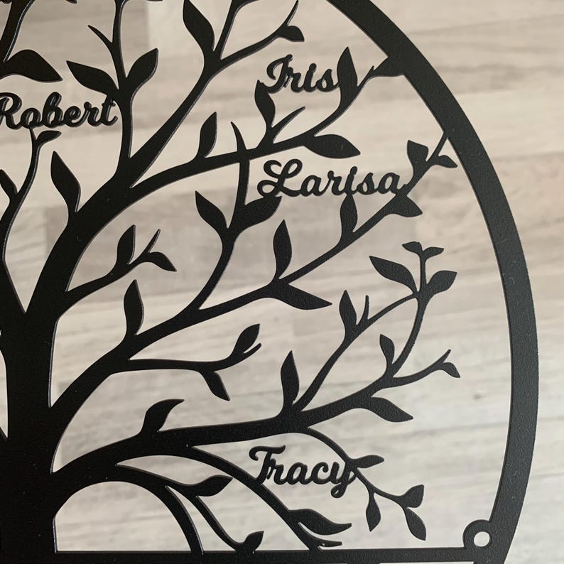 Tree of Life Metal Sign with Last Name and Personalized Names, Home Decoration, Family Tree Wall Art, Family Gifts, Personalized Family Tree