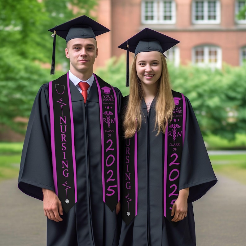 Custom RN Nursing Graduation Stole,Personalized Class of 2025 ,Custom Name Graduation Stole,Personalized Graduation Sash Gifts for Friends