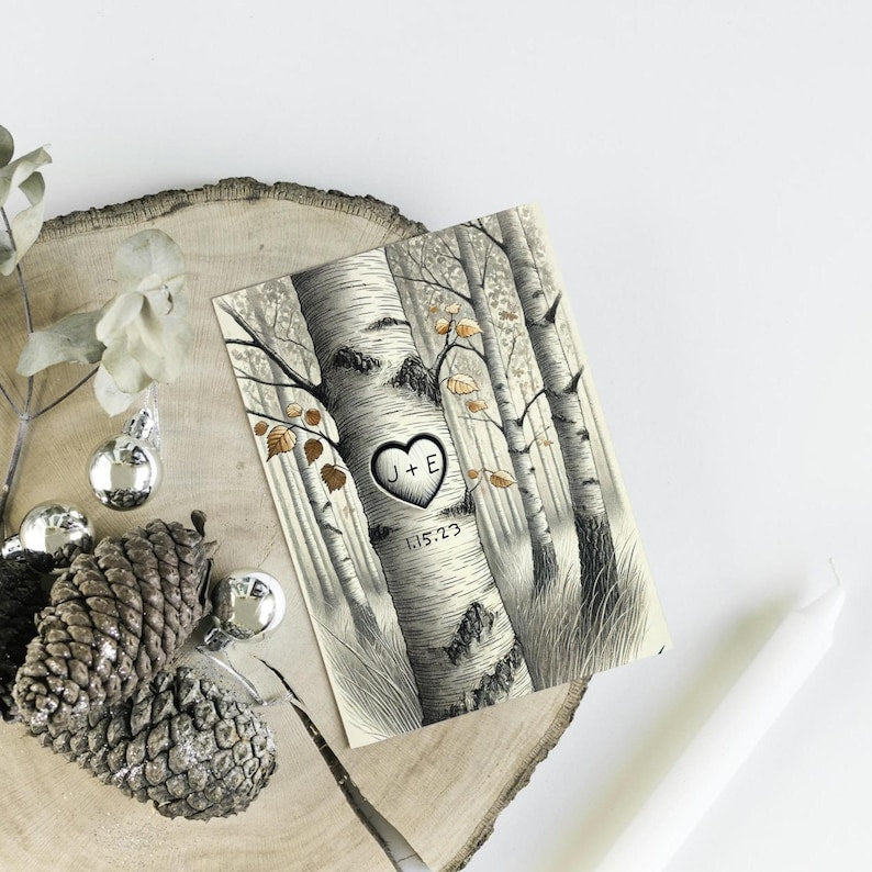 Personalized Love Tree Card - Custom Anniversary, Wedding, Valentine s Day Gift - Romantic Card for Him or Her