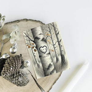 Personalized Love Tree Card - Custom Anniversary, Wedding, Valentine s Day Gift - Romantic Card for Him or Her