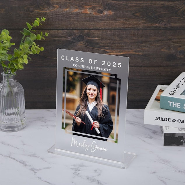 Graduation Picture Acrylic Decor, Custom Graduation Photo Sign, Graduation Decorations 2025, Graduation Gift for Her, Graduate Photo Plaque
