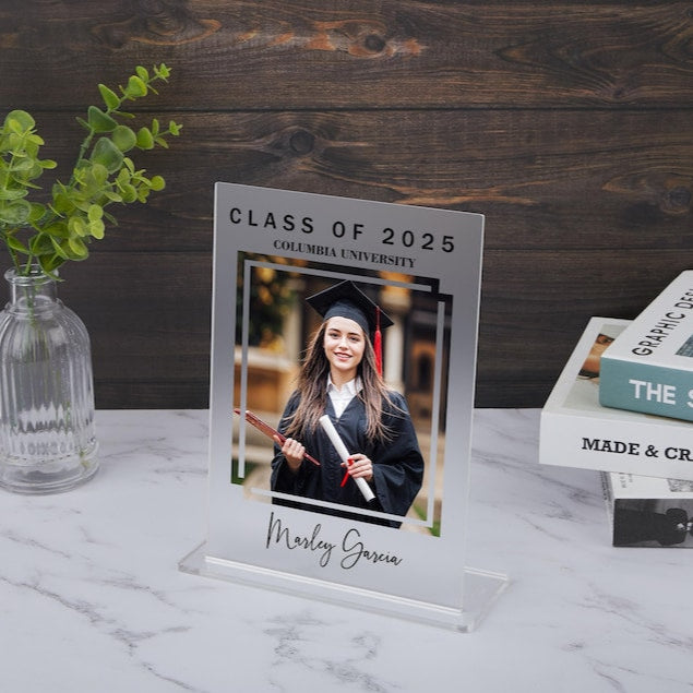 Graduation Picture Acrylic Decor, Custom Graduation Photo Sign, Graduation Decorations 2025, Graduation Gift for Her, Graduate Photo Plaque