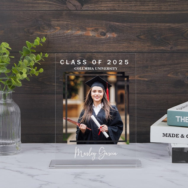 Graduation Picture Acrylic Decor, Custom Graduation Photo Sign, Graduation Decorations 2025, Graduation Gift for Her, Graduate Photo Plaque