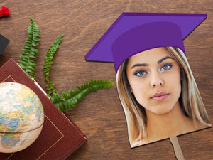 Graduation Face on a Stick, Big head on a stick, face fan decorations, Graduation Party Favors, Bachelorette and Birthday