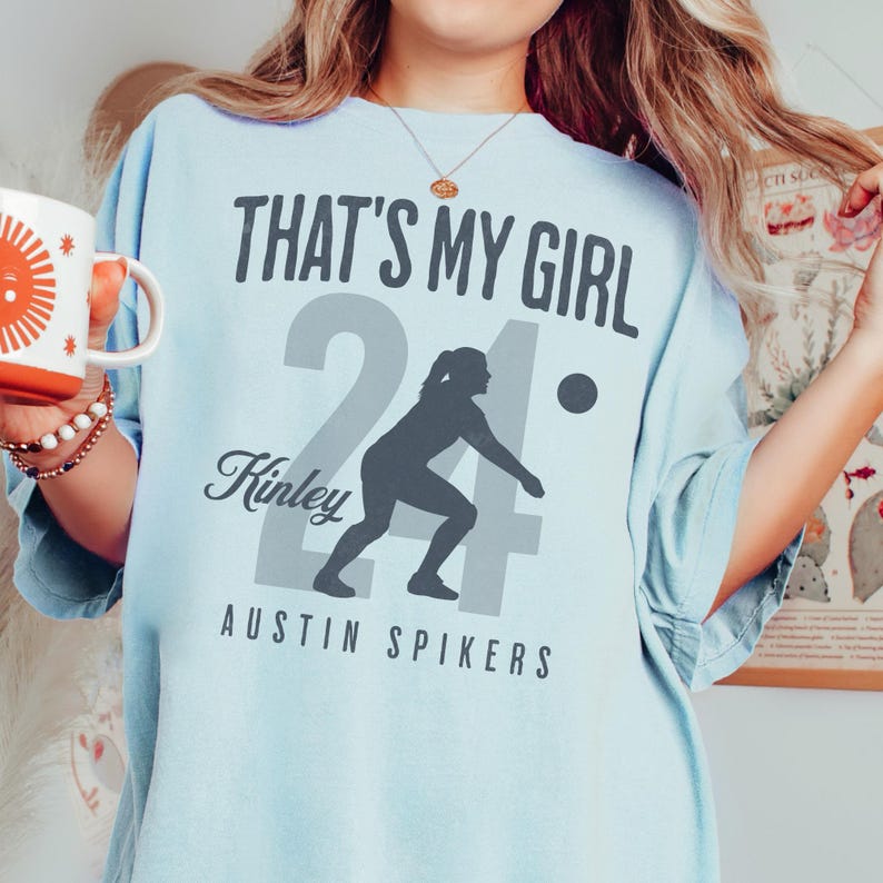 Custom That's My Girl Volleyball Mom Dad Shirt, Personalized Name Gift for Volleyball Mom Dad Grandma Mimi Nanna Grandpa