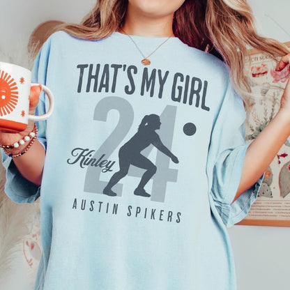 Custom That's My Girl Volleyball Mom Dad Shirt, Personalized Name Gift for Volleyball Mom Dad Grandma Mimi Nanna Grandpa