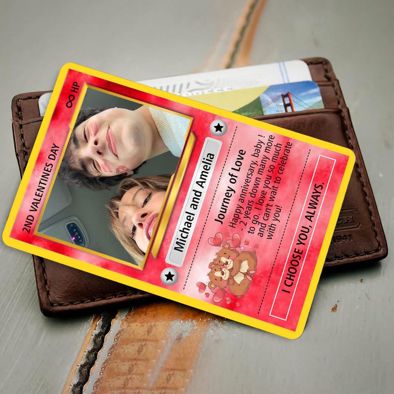 Custom Photo Card, Couples Photo Card, Gift for Him, Anniversary Gift, Couple Photo Wallet Insert, Couples Gift, Wedding Gift