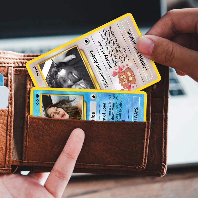 Custom Photo Card, Couples Photo Card, Gift for Him, Anniversary Gift, Couple Photo Wallet Insert, Couples Gift, Wedding Gift