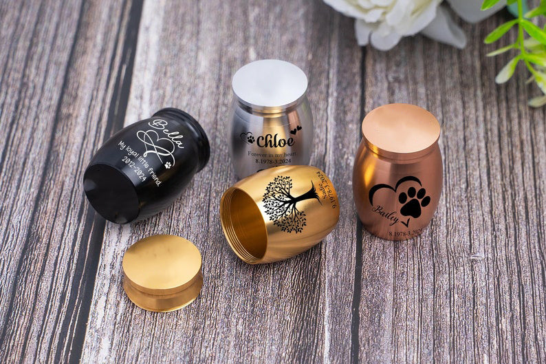 Personalized Dog Memorial Urn - Custom Dog Claw Ash Jar Keychain Paw Print Keepsake, Funeral Urn for Dogs, Pet Loss Gift