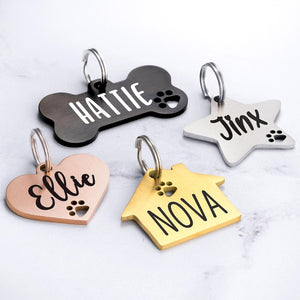Dog Tag, Pet Name Tags, Dog ID Tag, Dog Name Tag, Custom Dog Tag, Engraved Dog Tag Personalized Dog Tag, Bone Star & 8+ Shapes Free Shipping