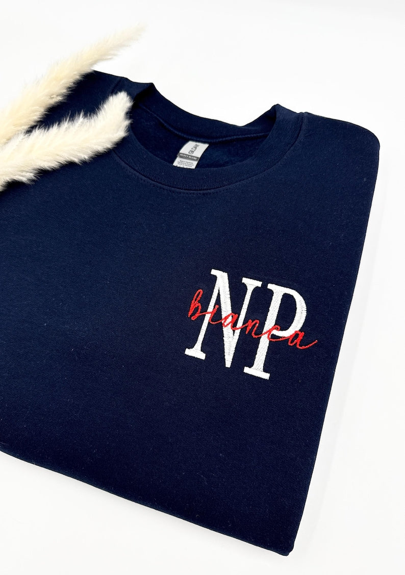 Embroidered Nurse Practitioner Sweatshirt: NP Pullover, New Nurse Gift