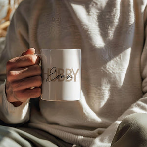 Personalized Wifey Hubby Mug Set, Custom Newly Wed Wedding Gift for Couple, 1st Anniversary Gift for Husband and Wife, Coffee Cup Newly Weds