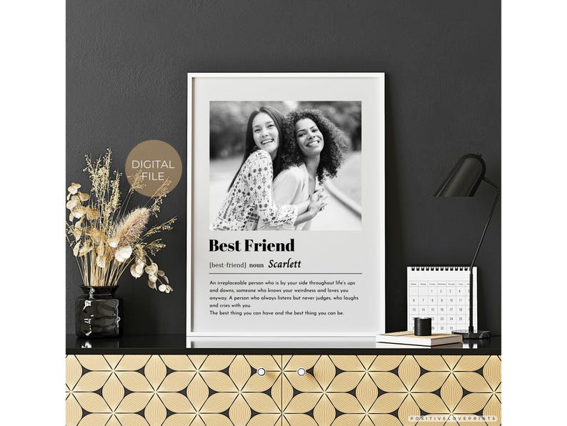 Best Friend custom photo gift Canvas, Personalized Best Friend Canvas, Best Friend photo Canvas, Bestie photo definition