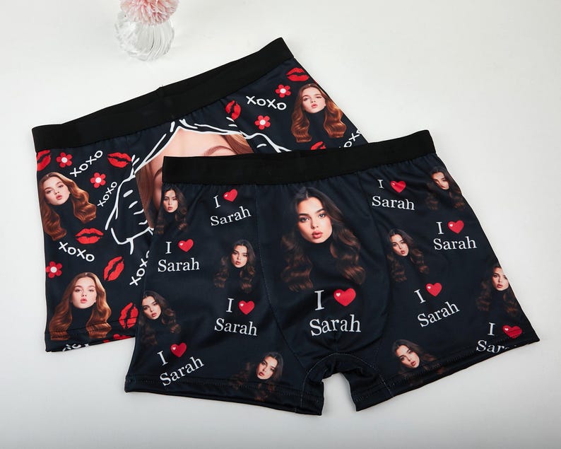 Custom Photo Boxer Briefs for Him,Personalized Face Boxer Briefs,Custom Men's Underwear for Husband/Boyfriend,Custom Valentine's Day Gift.