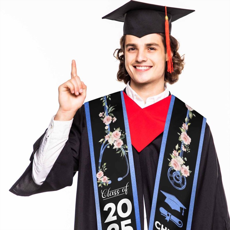 Personalized Nursing Graduation Stole, Custom Nursing Graduation gift, Custom Graduation Sash, Class Of 2025 Graduation, Graduation Gift