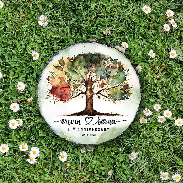 Anniversary Garden Stone, Personalized Wedding Gift, Stone Anniversary Present for Couples