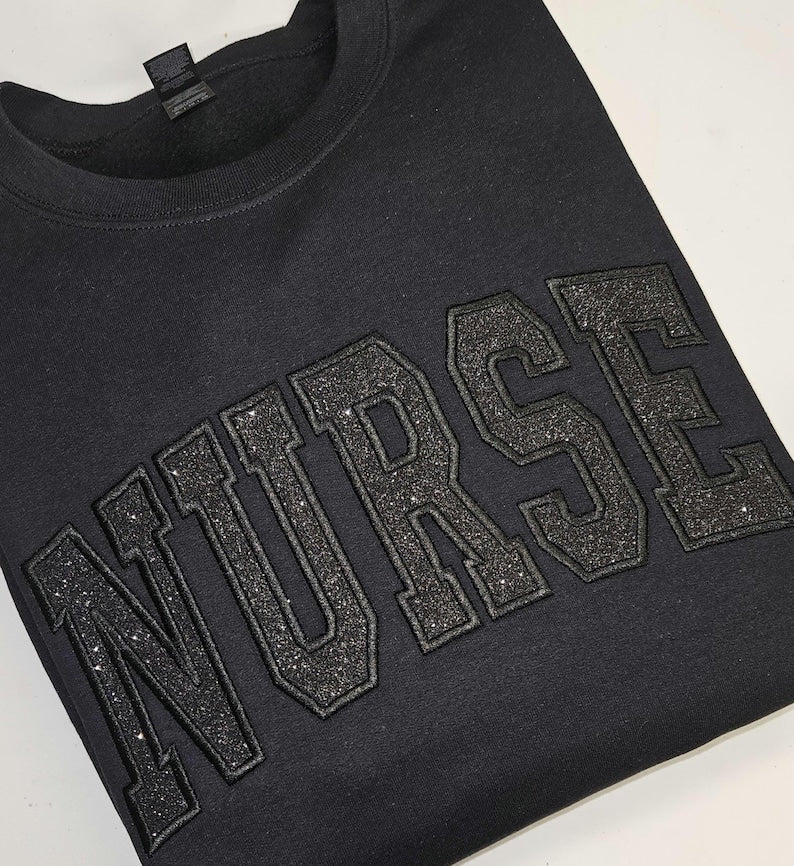 Black on black glitter nurse tshirt or sweatshirt il_794xN.6645310190_g17q.jpg
