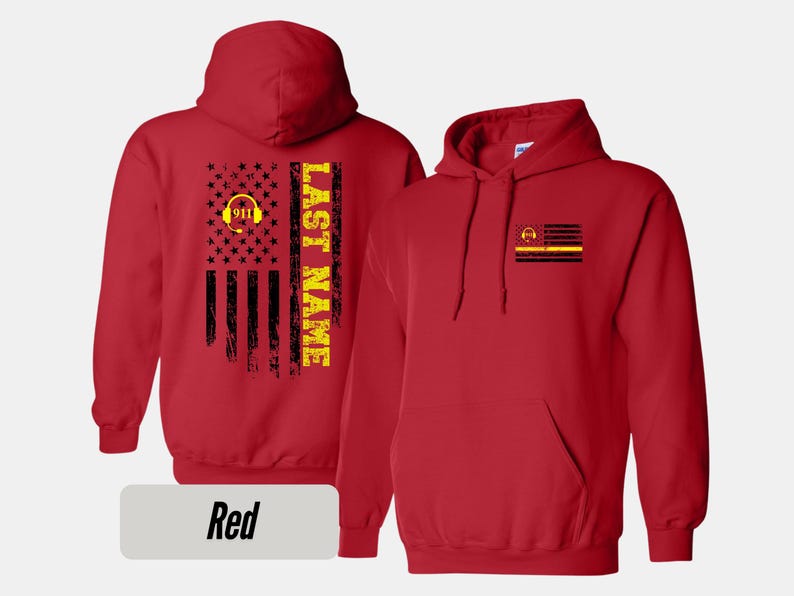 Dispatcher Sweatshirt, Thin Gold Line, Custom 911 Dispatcher Hoodie, Law Enforcement Officer T Shirt First Responder Operator Hoodie