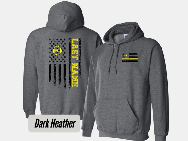 Dispatcher Sweatshirt, Thin Gold Line, Custom 911 Dispatcher Hoodie, Law Enforcement Officer T Shirt First Responder Operator Hoodie