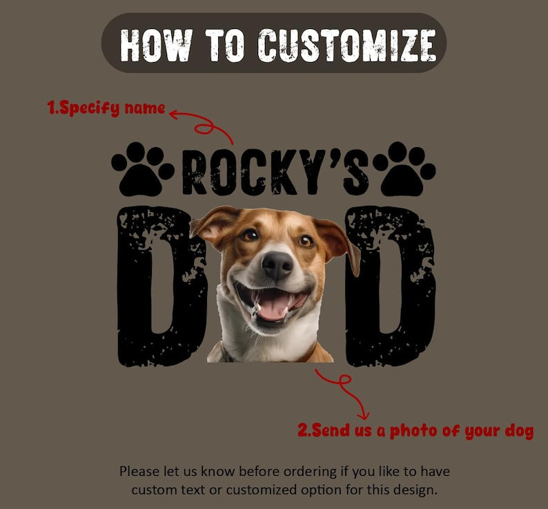 Custom Dog Dad Shirt, Custom Pet Photo Shirt,Dog Dad Gift,Personalized Dog Name Photo,Animal Lover Shirt,Gift For Dog Lover,Fathers Day Gift