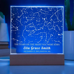 The stars on the night you were born, personalized gifts, custom star map, gift for her, gift for him, constellation gift, name night light