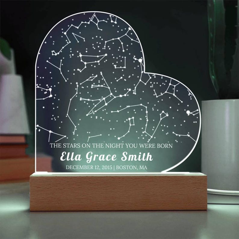The stars on the night you were born, personalized gifts, custom star map, gift for her, gift for him, constellation gift, name night light