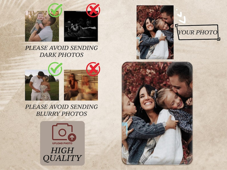 Personalized Sun Visor Picture Clip, Custom Pet Photo Car Accessory, Wallet Photo Holder Couples Gift, Christmas Gift For Husband, Boyfriend Family Portrait Decoration Drive Safe