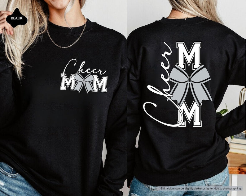 Cheer Mom Sweatshirt, Custom Coquette Cheer Mom Hoodie, Cheerleader Mom Sweatshirt, Cheerleading Mom, Cheerleader Gift, Coquette Cheer Sweat