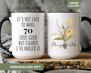 70th Birthday Gift for Women, 70th Birthday Mug, Personalized Birthday Gifts Funny 70th Mug 1955, Custom Gift For 70 Year Old Women