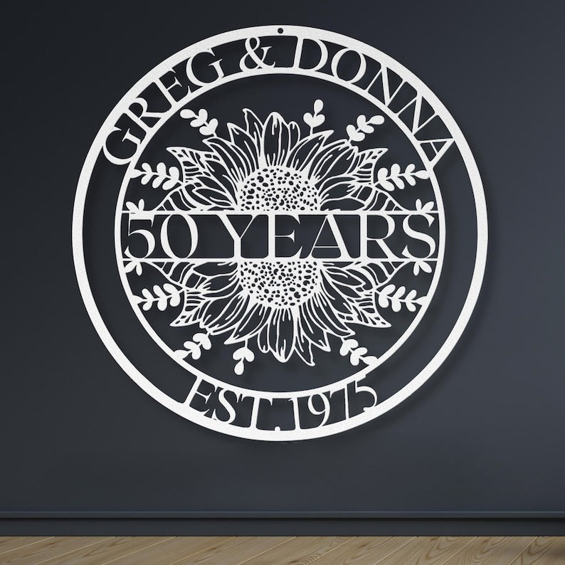 Metal Anniversary Sign / Anniversary Gift / Anniversary Gift For Parents / Year Anniversary Sign / Wedding Anniversary Metal Wall Art / Gift