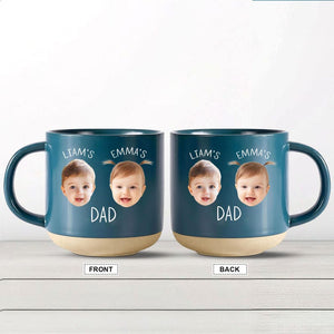Custom Baby Face Mug 1st Fathers Day, Baby Face Photo Dad Pottery Mug, Custom Kids Photo Mothers Day Mug,Personalized Mug For Twin's Dad