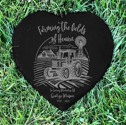 Farming In Heaven Farmer Memorial Garden Stone, Sympathy Gift, Grave Marker, Keepsake, Remembrance, Bereavement Gift, Loss of a Loved One