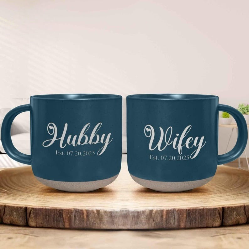 Mr Mrs Mug, Hubby Wifey Custom Couple Coffee Mug, His and Hers Mug, Husband and Wife Mugs, New Bride and Groom Gifts, Engagement Gifts