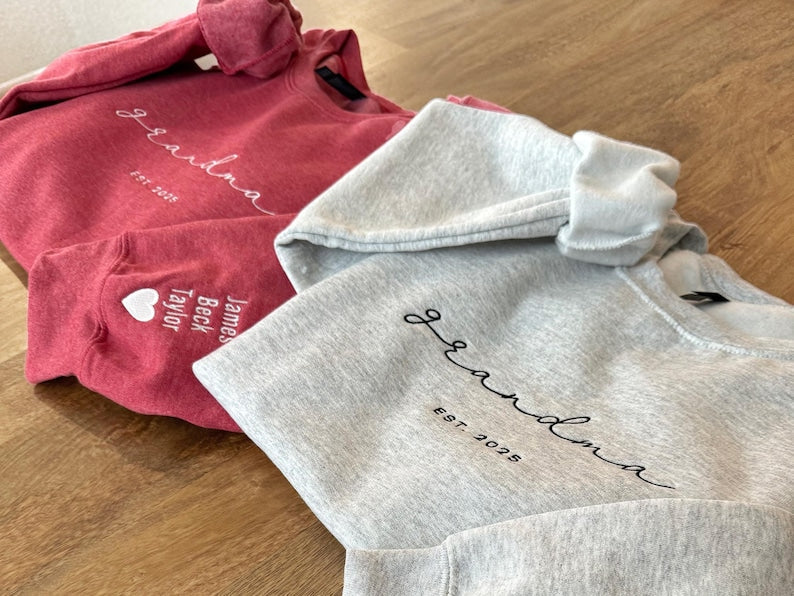 Personalized Grandma Sweatshirt, Embroidered Grandma Sweatshirt with Grandkids Names on Sleeves, Mother's Day Gifts, Gifts for Grandparents il_794xN.6653521433_bj5n.jpg