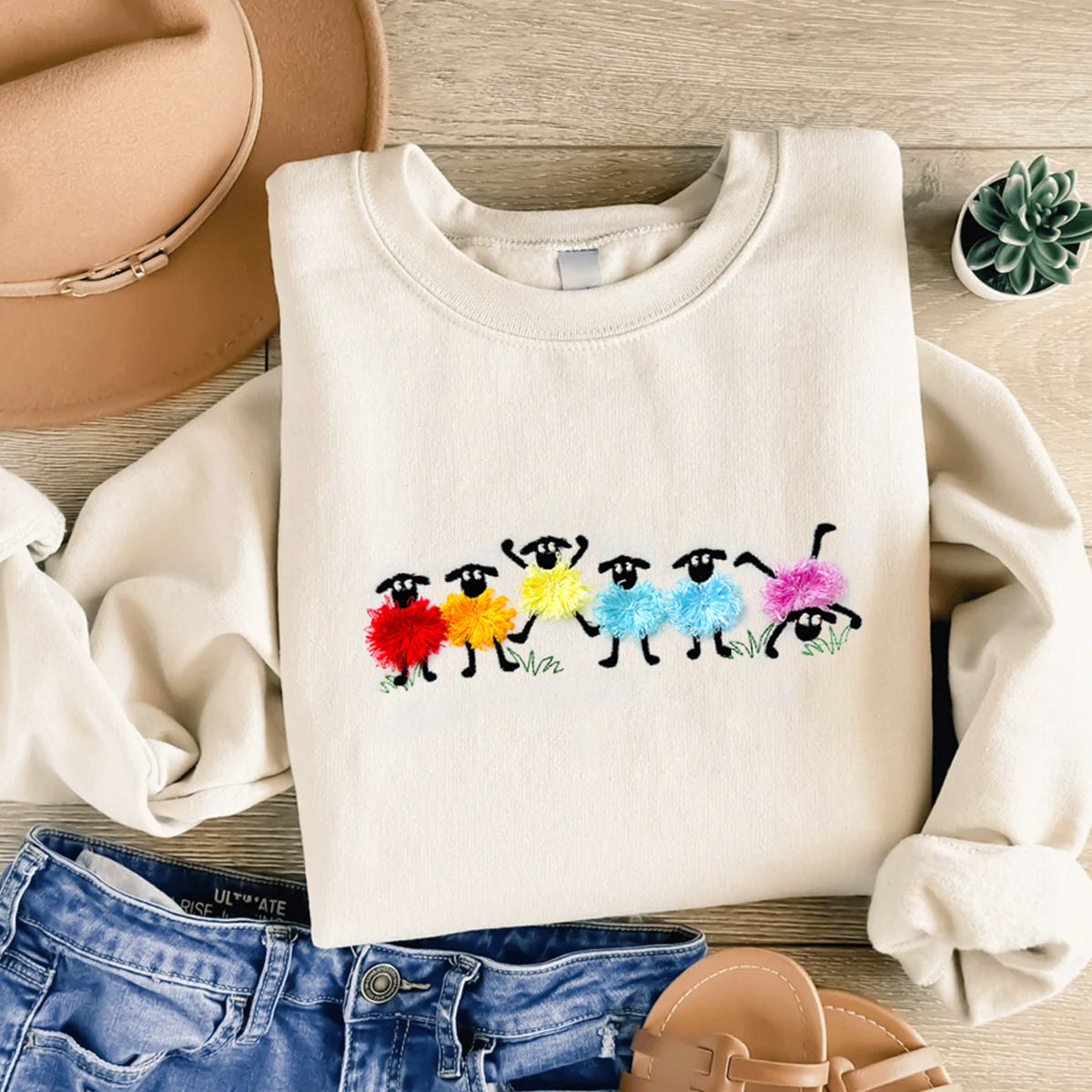 Funny Fuzzy Sheep Fringed Lamb Sweatshirt - Sheep Shirt, Funny Gift for Sheep Lover, Sheep Mom, Vegan Shirt, Farm Animal Shirt, Country Girl il_794xN.6653521433_bj5n_1bc39863-2c08-449d-841b-2de4b106809d.jpg