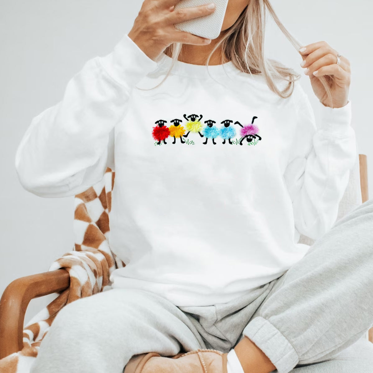 Funny Fuzzy Sheep Fringed Lamb Sweatshirt - Sheep Shirt, Funny Gift for Sheep Lover, Sheep Mom, Vegan Shirt, Farm Animal Shirt, Country Girl il_794xN.6653523047_8pzf_c842417b-f4df-4f4e-b30e-7ee4aecb4372.jpg