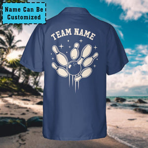 Custom Retro Bowling Shirts for Men Vintage Short Sleeve Button Down Casual Shirts Bowling Team Lover Bowling Hawaiian Shirts Bowler Gifts