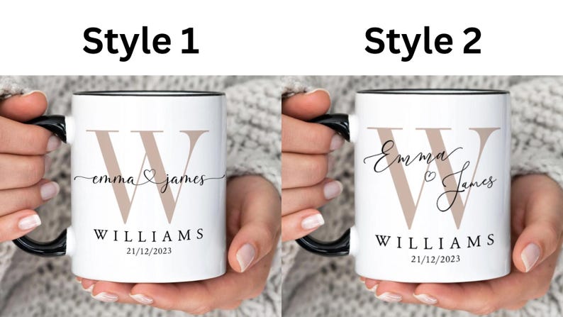 Personalized Couple Name Mug, Custom Engagement Gift, Anniversary Mr and Mrs Mugs, Gifts For Couple, Newlyweds Mug, Bridal Party Mug