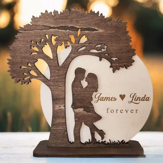 Romantic Couple - Personalized Love Sign , Unique Wedding, Anniversary, and Valentine's Day Gift Decor