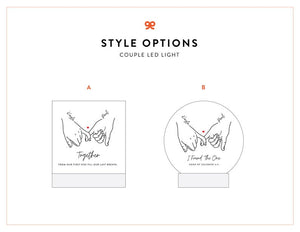 Personalized LED Acrylic Night Light Custom Couple Gift, Pinky Promise Sign, Anniversary, Wedding, Valentine's Day Gif